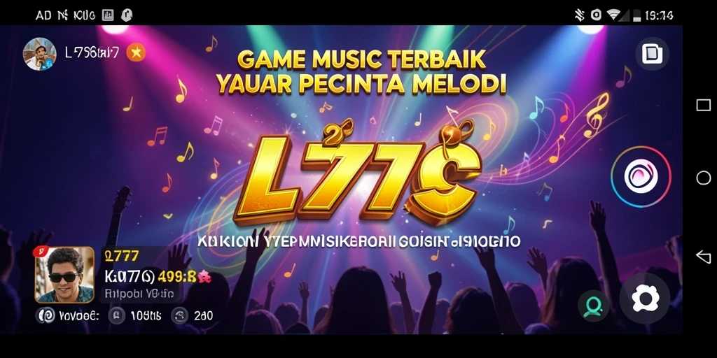 Screenshot gameplay L777 menampilkan aksi seru dan interaksi musik.