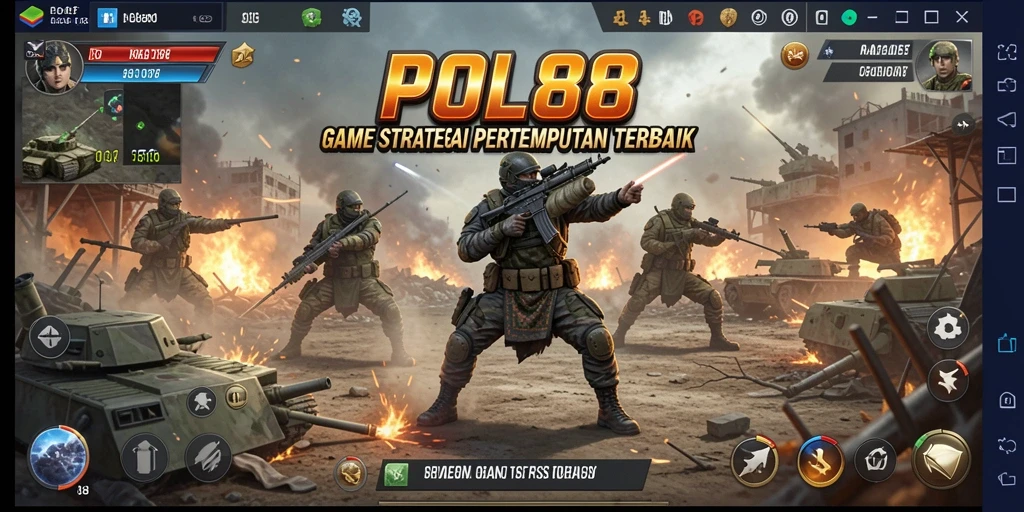 Tangkapan layar POL88 menunjukkan aksi pertempuran epik dalam format SLG.