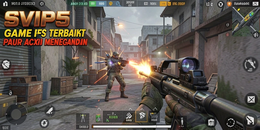 Gambaran gameplay menegangkan di SVIP5 dengan aksi FPS yang intens.