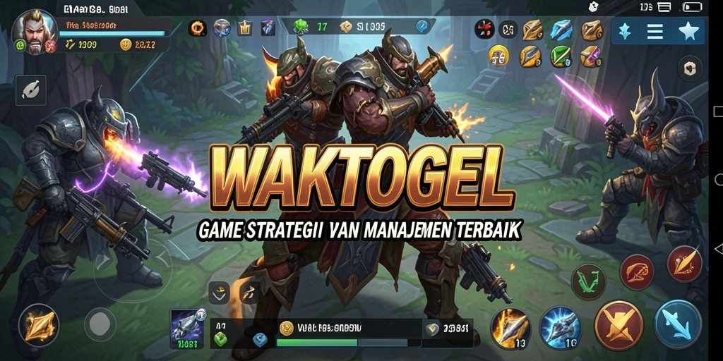 Screenshot gameplay WAKTOGEL menampilkan pertempuran yang strategis.